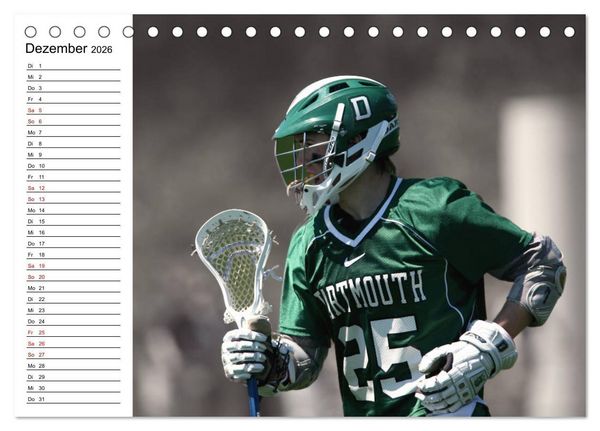 Produktbild: Teamsport Lacrosse - Face-off (Tischkalender 2026 DIN A5 quer), CALVENDO Monatskalender