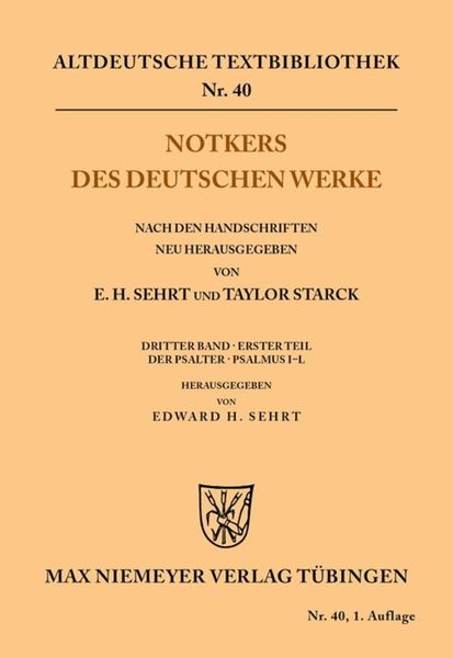 Produktbild: Notkers des Deutschen Werke