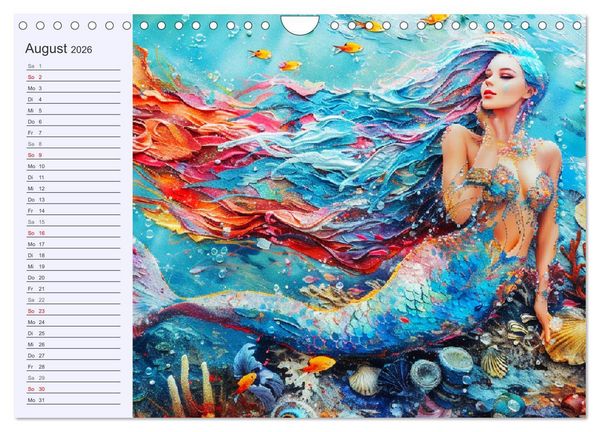 Produktbild: Meerjungfrauen. Zauberhafte Nixen-Paintings (Wandkalender 2026 DIN A4 quer), CALVENDO Monatskalender