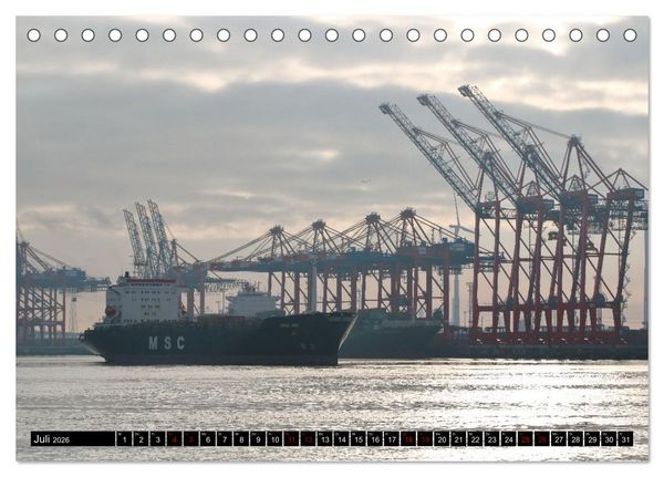 Produktbild: Shipspotting Hamburg (Tischkalender 2026 DIN A5 quer), CALVENDO Monatskalender