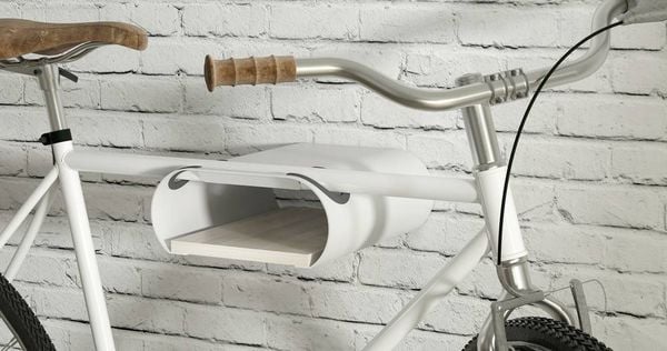 Produktbild: Elevar LBM-01 Fahrradwandhalter Anzahl Einstellpl&auml;tze=1 Stahl, PVC, Silikon, MDF Wei&szlig;, Grau