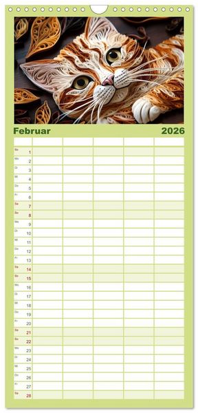 Produktbild: Familienplaner 2026 - Quilling Inspirationen mit 5 Spalten (Wandkalender, 21 x 45 cm) CALVENDO