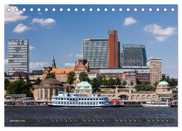 Produktbild: Hamburg.Discover northern Germany&rsquo;s cosmopolitan city (Desk Calendar 2026 DIN A5 landscape), CALVENDO 12 Month DeskCalendar