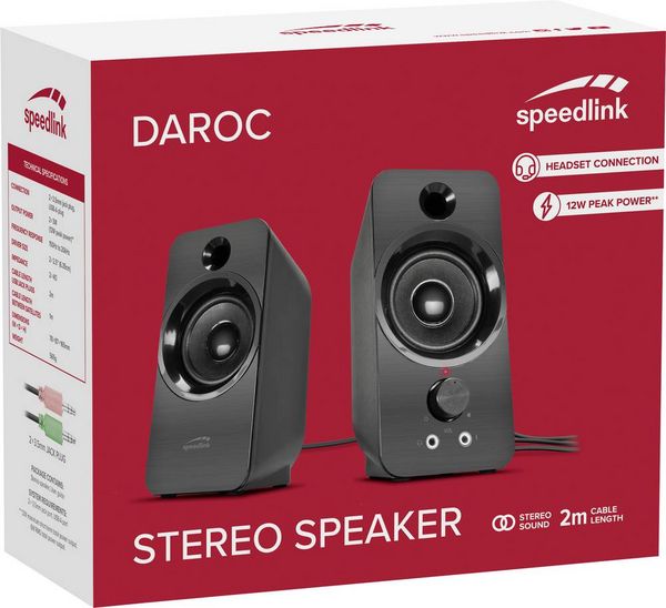 Produktbild: SPEEDLINK DAROC Stereo Speaker, black