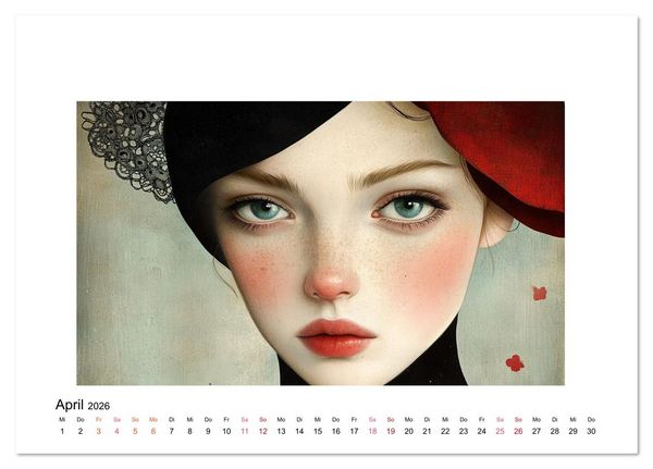Produktbild: Wo Gesichter tr&auml;umen und Gedanken sichtbar werden (Tischkalender 2026 DIN A5 quer), CALVENDO Monatskalender