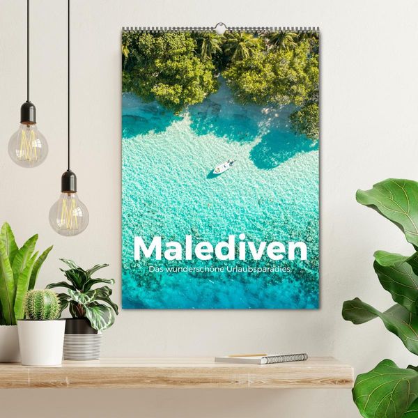 Produktbild: Malediven - Das wundersch&ouml;ne Urlaubsparadies. (Wandkalender 2026 DIN A2 hoch), CALVENDO Monatskalender