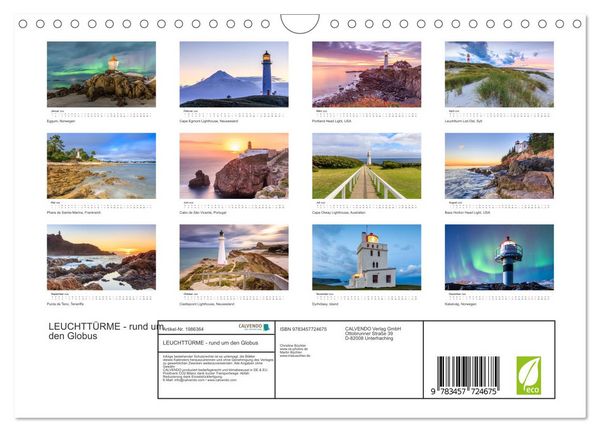 Produktbild: LEUCHTT&Uuml;RME - rund um den Globus (Wandkalender 2026 DIN A4 quer), CALVENDO Monatskalender
