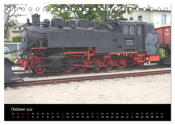 Produktbild: S&auml;chsische Dampfeisenbahnen 2026 (Tischkalender 2026 DIN A5 quer), CALVENDO Monatskalender