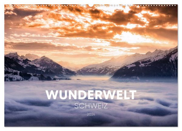 Wunderwelt Schweiz (Wandkalender 2026 DIN A2 quer), CALVENDO Monatskalender