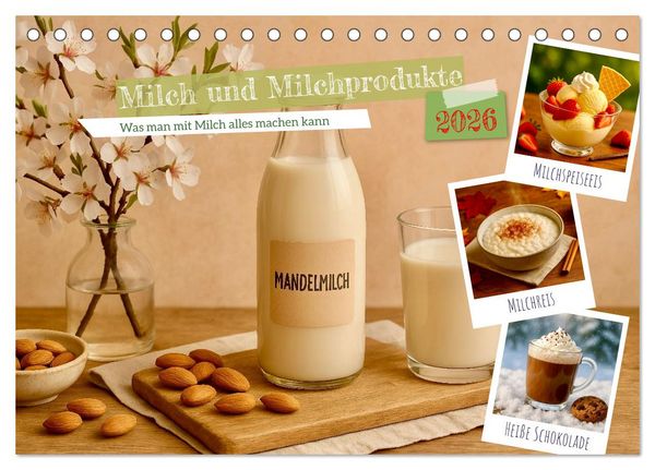 Produktbild: Milch und Milchprodukte (Tischkalender 2026 DIN A5 quer), CALVENDO Monatskalender