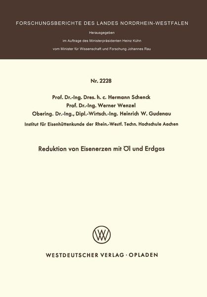 Produktbild: Reduktion von Eisenerzen mit &Ouml;l und Erdgas