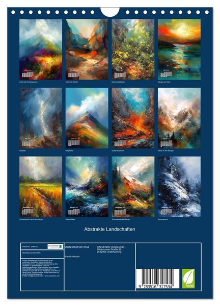 Produktbild: Abstrakte Landschaften (Wandkalender 2026 DIN A4 hoch), CALVENDO Monatskalender