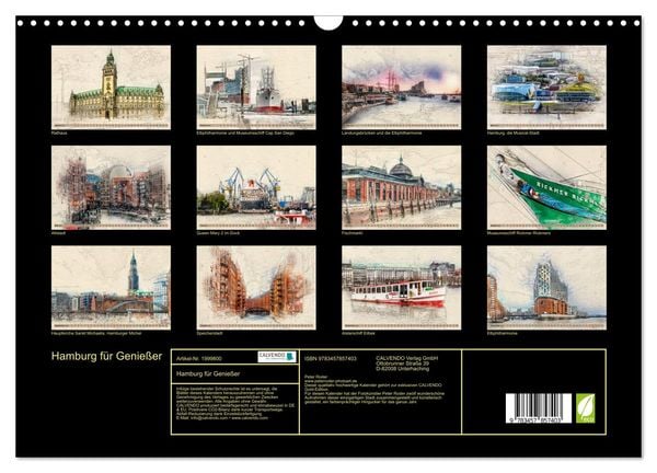 Produktbild: Hamburg f&uuml;r Genie&szlig;er (Wandkalender 2026 DIN A3 quer), CALVENDO Monatskalender