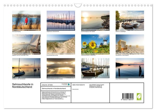Produktbild: Sehnsuchtsorte in Norddeutschland (Wandkalender 2026 DIN A3 quer), CALVENDO Monatskalender