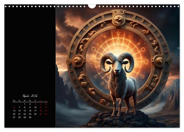 Produktbild: KI Tierkreiszeichen (Wandkalender 2026 DIN A3 quer), CALVENDO Monatskalender