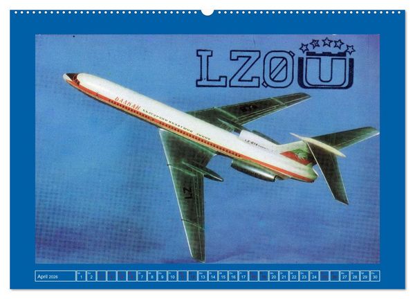 Produktbild: &Uuml;ber den Wolken - Flugzeuge des 20. Jahrhunderts auf Amateurfunkkarten (Wandkalender 2026 DIN A2 quer), CALVENDO Monatskalender