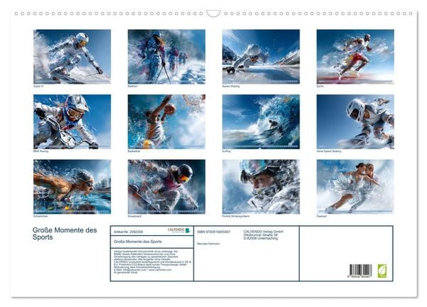 Produktbild: Gro&szlig;e Momente des Sports (Wandkalender 2026 DIN A2 quer), CALVENDO Monatskalender