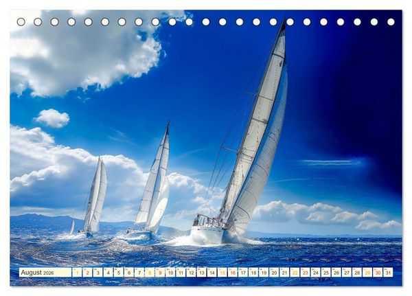 Produktbild: Segeln - sch&ouml;ne Momente (Tischkalender 2026 DIN A5 quer), CALVENDO Monatskalender
