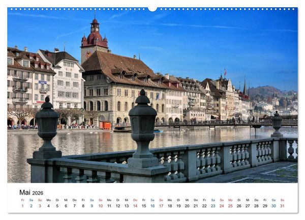 Produktbild: Unterwegs in Luzern (hochwertiger Premium Wandkalender 2026 DIN A2 quer), Kunstdruck in Hochglanz