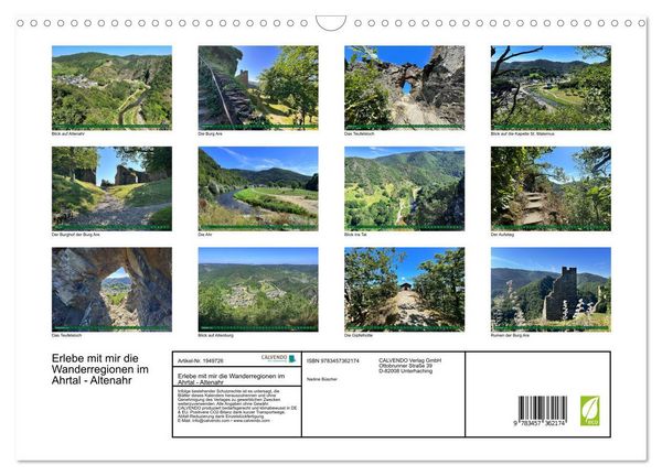 Produktbild: Erlebe mit mir die Wanderregionen im Ahrtal - Altenahr (Wandkalender 2026 DIN A3 quer), CALVENDO Monatskalender