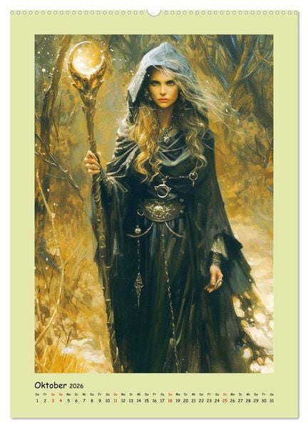 Produktbild: Druidenland. Keltische Fantasy-Figuren aus der Anderwelt (hochwertiger Premium Wandkalender 2026 DIN A2 hoch), Kunstdruck in Hochglanz