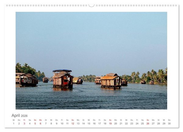Produktbild: Farbenfrohes Kerala - Eindr&uuml;cke aus God&acute;s Own Country (Wandkalender 2026 DIN A2 quer), CALVENDO Monatskalender