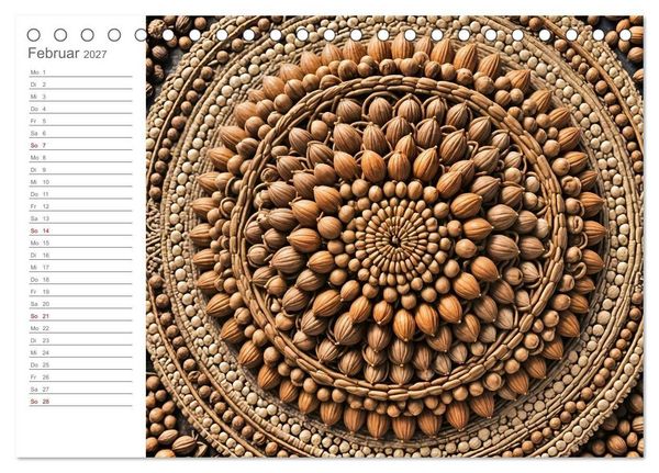 Produktbild: Natural Mandalas - Kraftvolle KI Mandalas aus Naturmaterialien (Tischkalender 2027 DIN A5 quer), CALVENDO Monatskalender