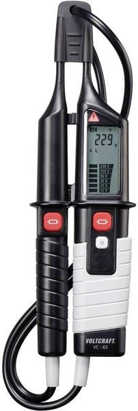 Produktbild: VOLTCRAFT VC 63 Zweipoliger Spannungspr&uuml;fer CAT III 1000 V, CAT IV 600V Akustik, LCD, LED