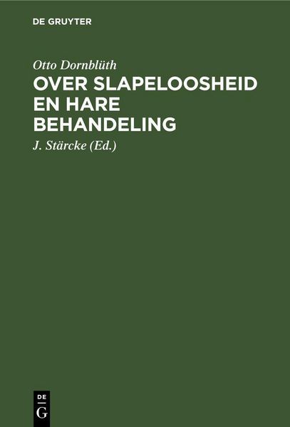 Produktbild: Over slapeloosheid en hare behandeling