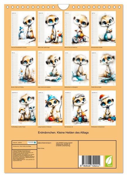 Produktbild: Erdm&auml;nnchen. Kleine Helden des Alltags (Wandkalender 2026 DIN A4 hoch), CALVENDO Monatskalender