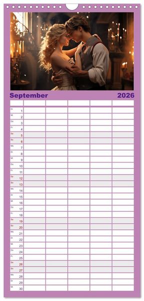 Produktbild: Familienplaner 2026 - Verzaubert von Magie und Romantik mit 5 Spalten (Wandkalender, 21 x 45 cm) CALVENDO