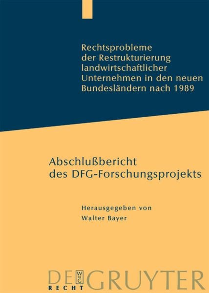 Produktbild: Rechtsprobleme der Restrukturierung landwirtschaftlicher Unternehmen in den neuen Bundesl&auml;ndern nach 1989