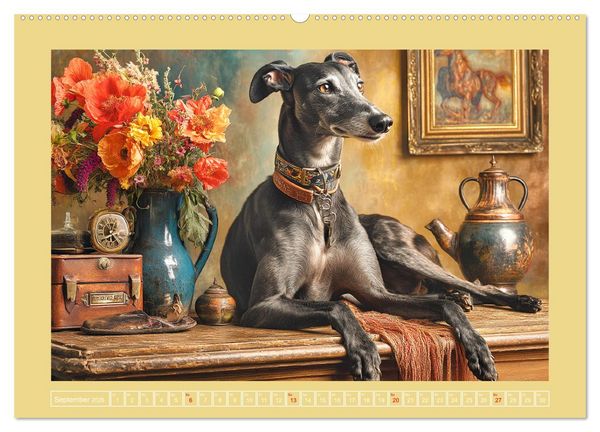 Produktbild: Windhunde. Seelenfl&uuml;sterer zwischen Anmut, Tempo und Stille (hochwertiger Premium Wandkalender 2026 DIN A2 quer), Kunstdruck in Hochglanz