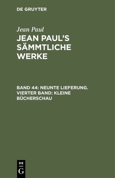Produktbild: Neunte Lieferung. Vierter Band: Kleine B&uuml;cherschau