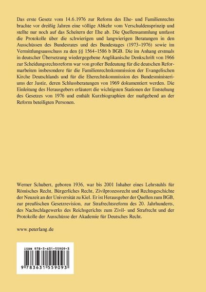 Produktbild: Die Reform des Ehescheidungsrechts von 1976