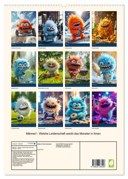 Produktbild: M&auml;nner! - Welche Leidenschaft weckt das Monster in ihnen (hochwertiger Premium Wandkalender 2026 DIN A2 hoch), Kunstdruck in Hochglanz