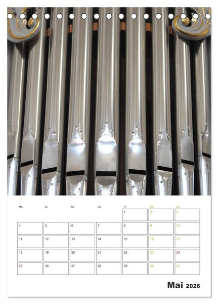 Produktbild: Orgeln zum Verlieben! (Tischkalender 2026 DIN A5 hoch), CALVENDO Monatskalender