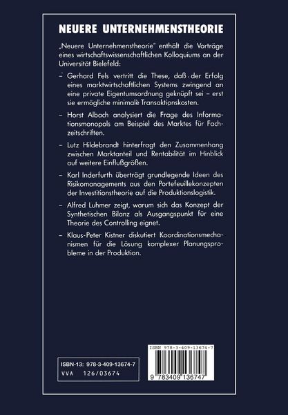 Produktbild: Neuere Unternehmenstheorie