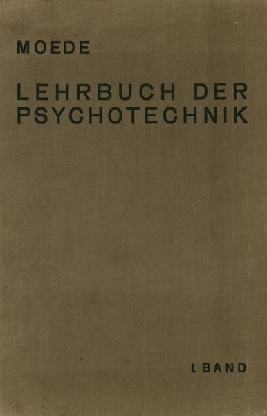 Produktbild: Lehrbuch der Psychotechnik