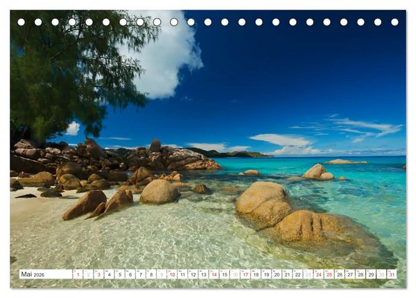 Produktbild: Seychellen - Ein letztes Paradies auf Erden (Tischkalender 2026 DIN A5 quer), CALVENDO Monatskalender