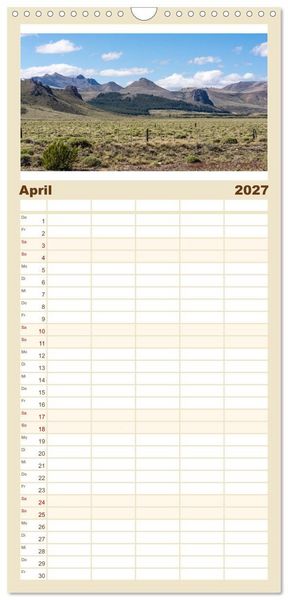 Produktbild: Familienplaner 2027 - Patagonien - Eine Landschaft der Kontraste mit 5 Spalten (Wandkalender, 21 x 45 cm) CALVENDO