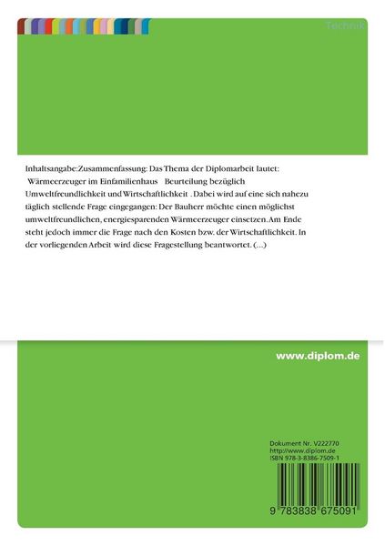 Produktbild: W&auml;rmeerzeuger im Einfamilienhaus