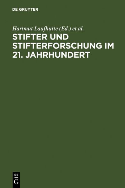Produktbild: Stifter und Stifterforschung im 21. Jahrhundert