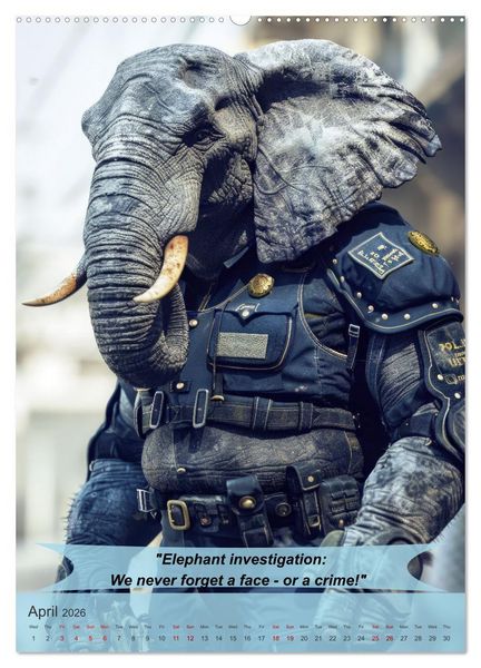 Produktbild: Animalistic and funny police officers (High Quality Premium Wall Calendar 2026 DIN A2 portrait),CALVENDO 12 Month Wall Calendar