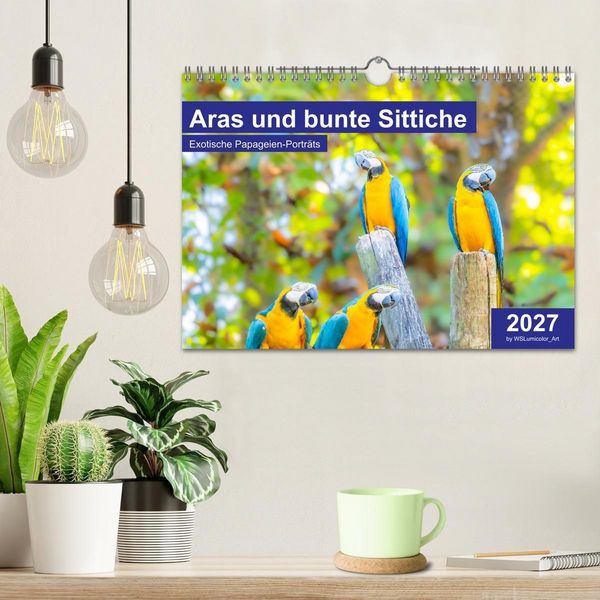 Produktbild: Aras und bunte Sittiche: Exotische Papageien-Portr&auml;ts (Wandkalender 2027 DIN A4 quer), CALVENDO Monatskalender