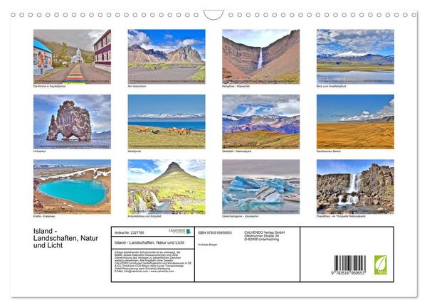 Produktbild: Island - Landschaften, Natur und Licht (Wandkalender 2027 DIN A3 quer), CALVENDO Monatskalender