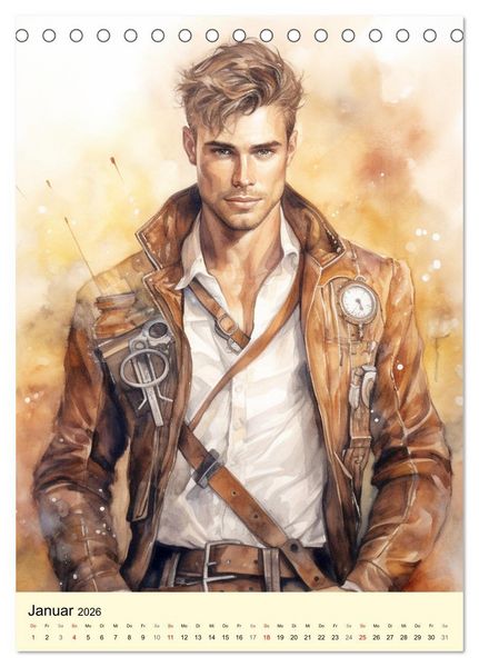 Produktbild: Steampunk Boys. Verwegene M&auml;nnlichkeit (Tischkalender 2026 DIN A5 hoch), CALVENDO Monatskalender