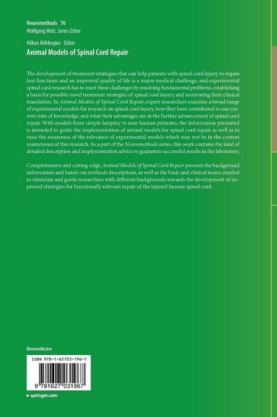 Produktbild: Animal Models of Spinal Cord Repair