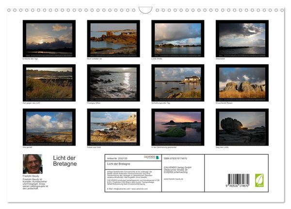 Produktbild: Licht der Bretagne (Wandkalender 2026 DIN A3 quer), CALVENDO Monatskalender