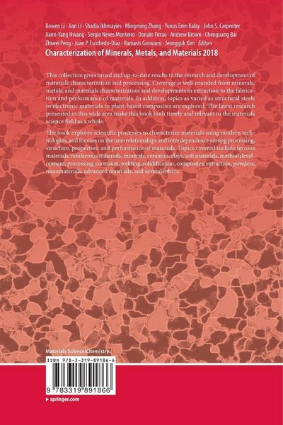 Produktbild: Characterization of Minerals, Metals, and Materials 2018